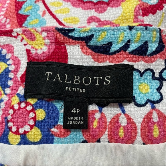 Talbots Pink Paisley A Line Textured Mini Skirt Women's Size 4P - Picture 10 of 12